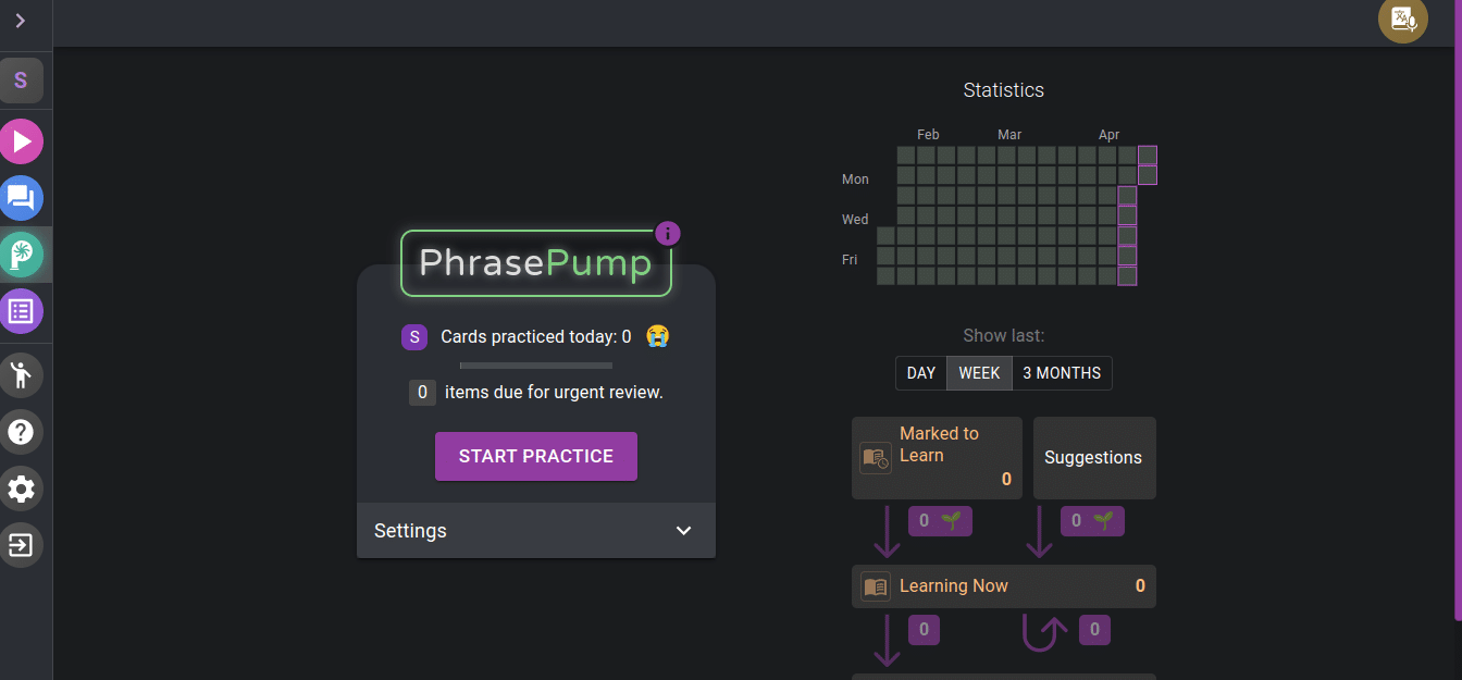 The PhrasePump feature of Language Reactor