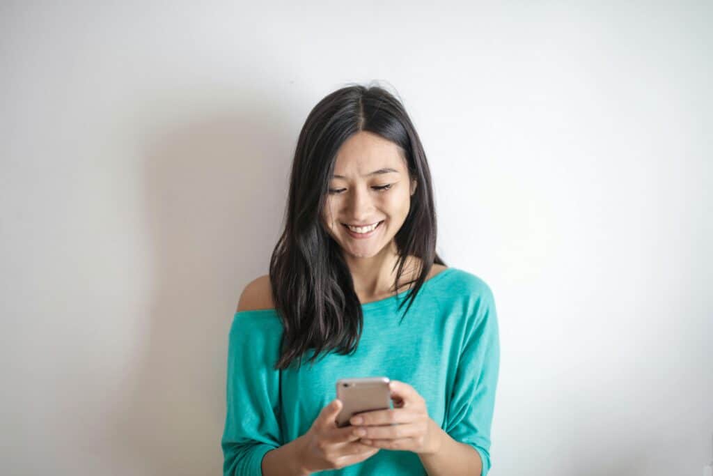 woman using mobile phone