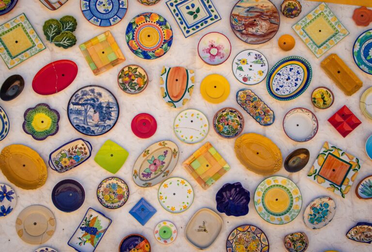 assorted ceramic plates in portugal