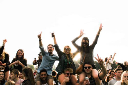 Spectators cheering