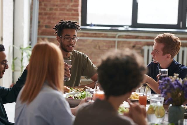 friends eating out