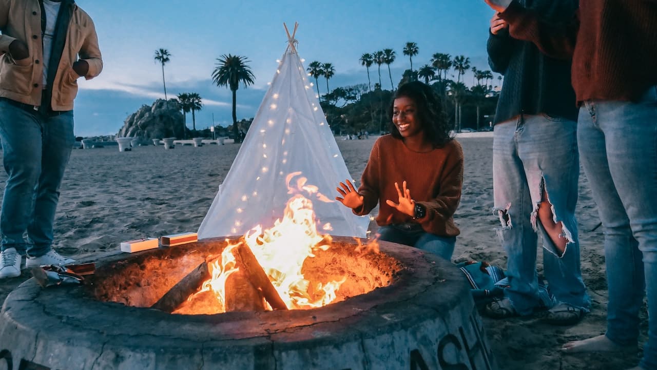 beach bonfire