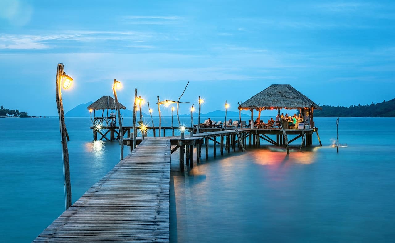 pier at dusk