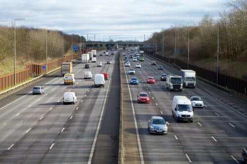 cars on the motorway