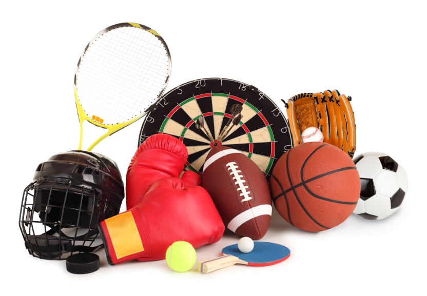 different types of sports equipment