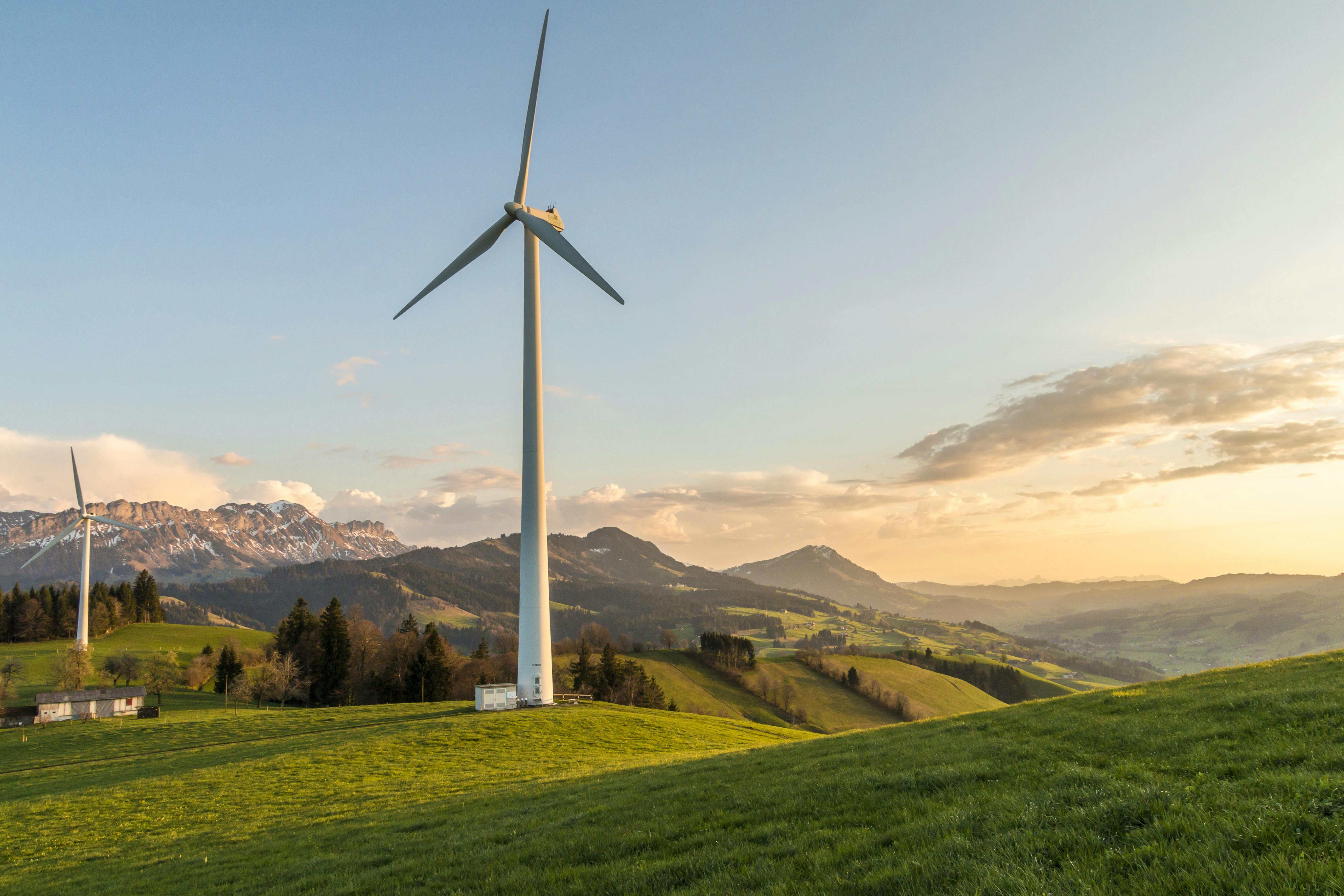 A windmill soaring over the German countryside